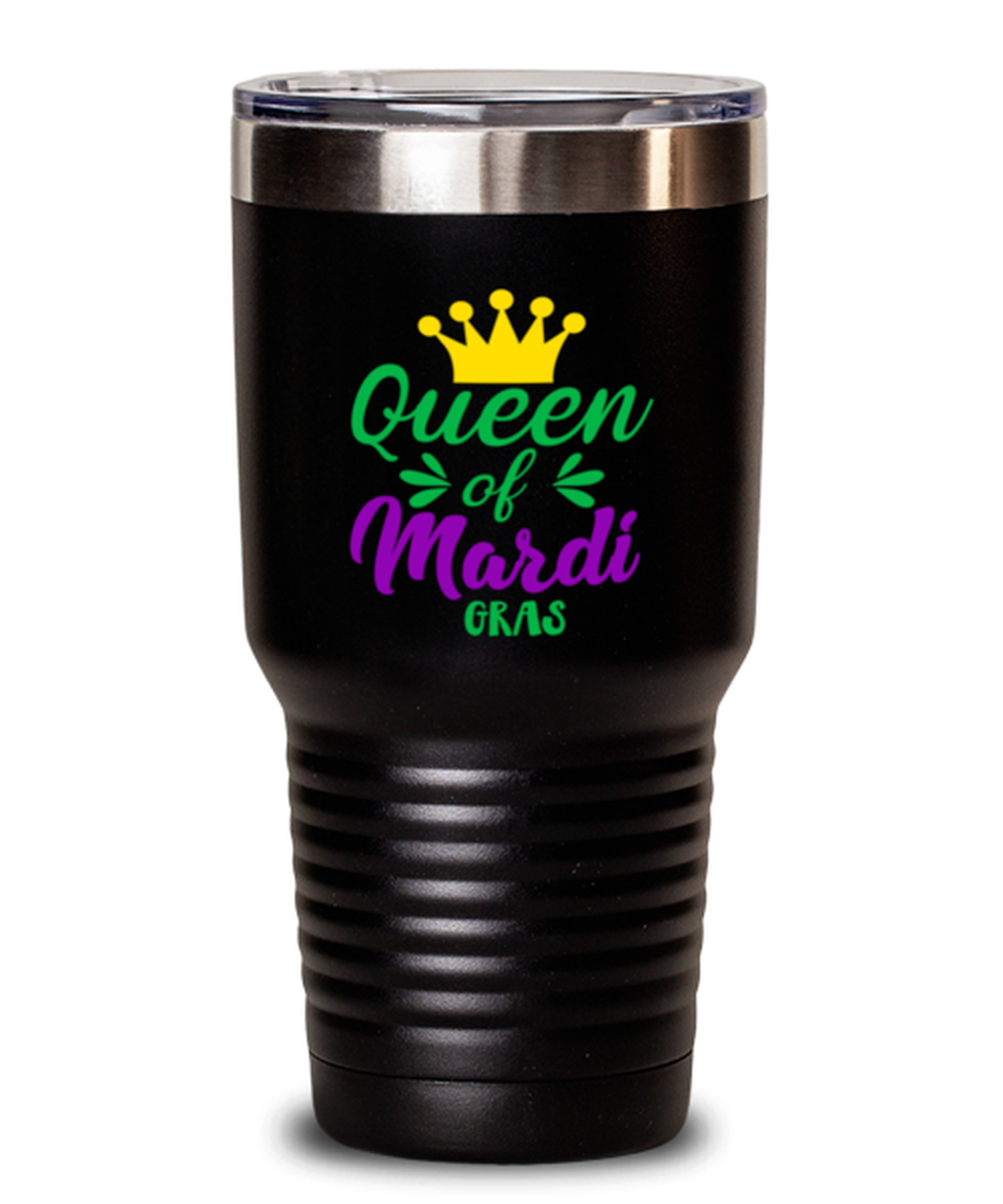 Queen of Mardi Gras, black Tumbler 30oz. Model 60059