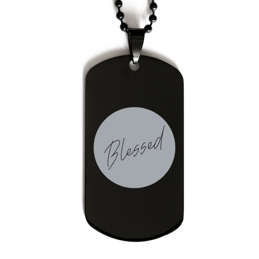 Blessed,  Black Dog Tag Bracelet. Model 60060