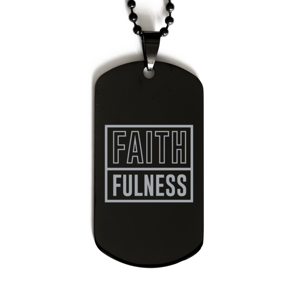 Faithfulness,  Black Dog Tag Bracelet. Model 60060