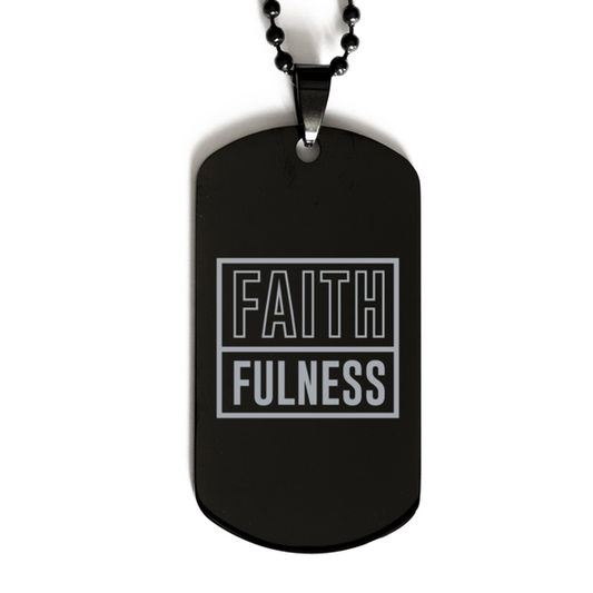 Faithfulness,  Black Dog Tag Bracelet. Model 60060