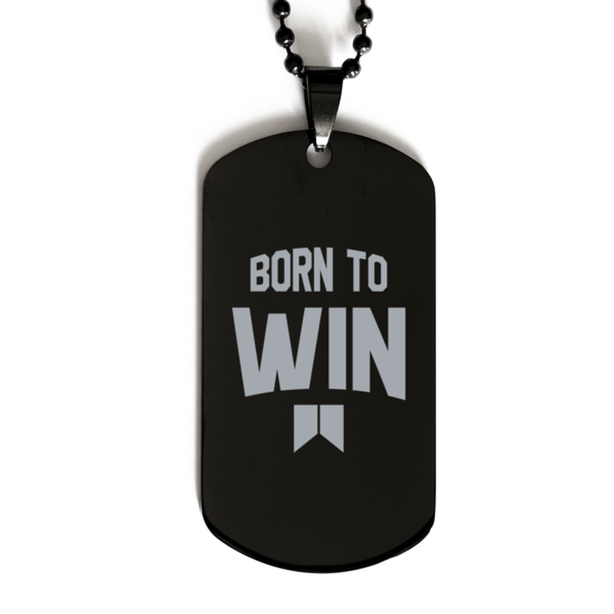 Born to Win,  Black Dog Tag Bracelet. Model 60060