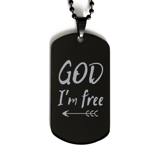 God Im Free,  Black Dog Tag Bracelet. Model 60060