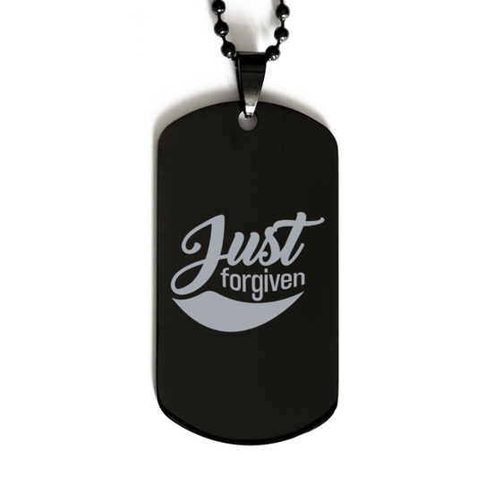 Just Forgiven,  Black Dog Tag Bracelet. Model 60060