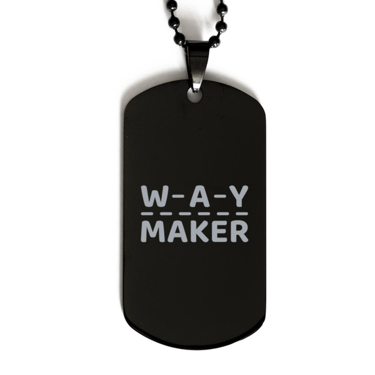 Way Maker,  Black Dog Tag Bracelet. Model 60060