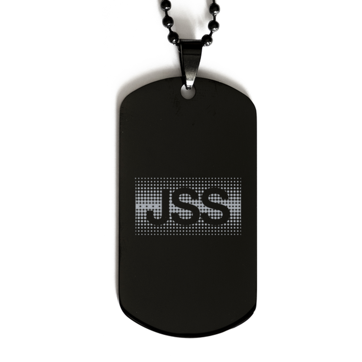 Jss,  Black Dog Tag Bracelet. Model 60060