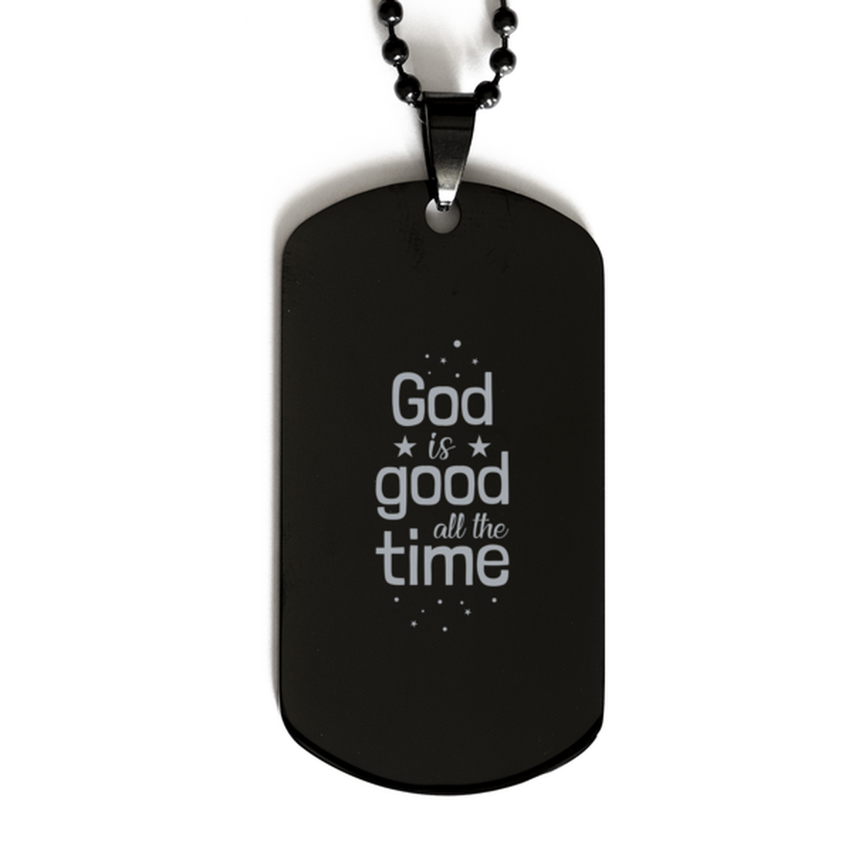 God is Good All the Time 2,  Black Dog Tag Bracelet. Model 60060