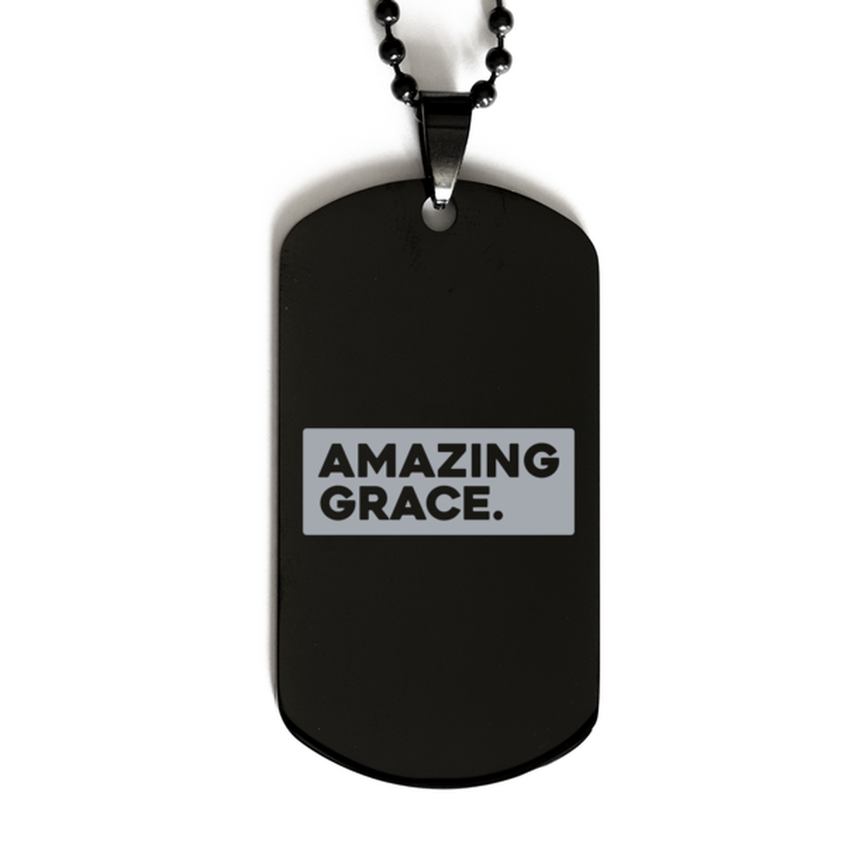 Amazing Grace 2,  Black Dog Tag Bracelet. Model 60060