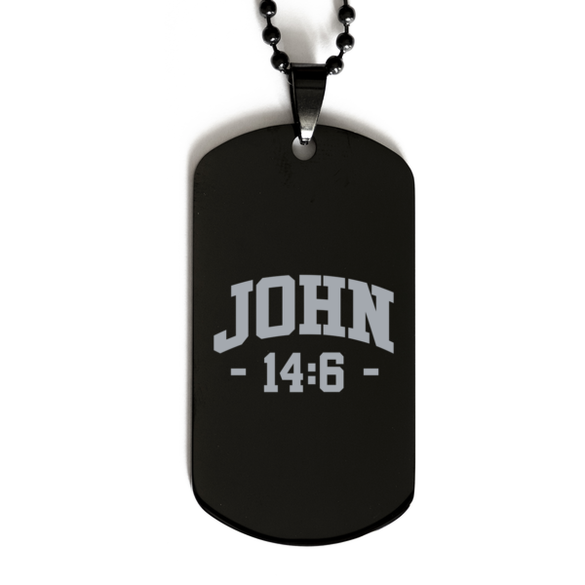 John 14:6 - 2,  Black Dog Tag Bracelet. Model 60060