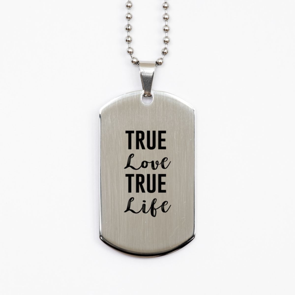 True Love True Life,  Silver Dog Tag Bracelet. Model 60061