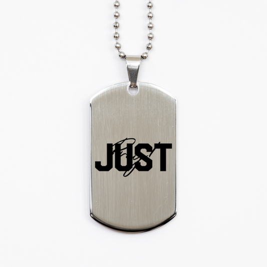 Just Pray,  Silver Dog Tag Bracelet. Model 60061