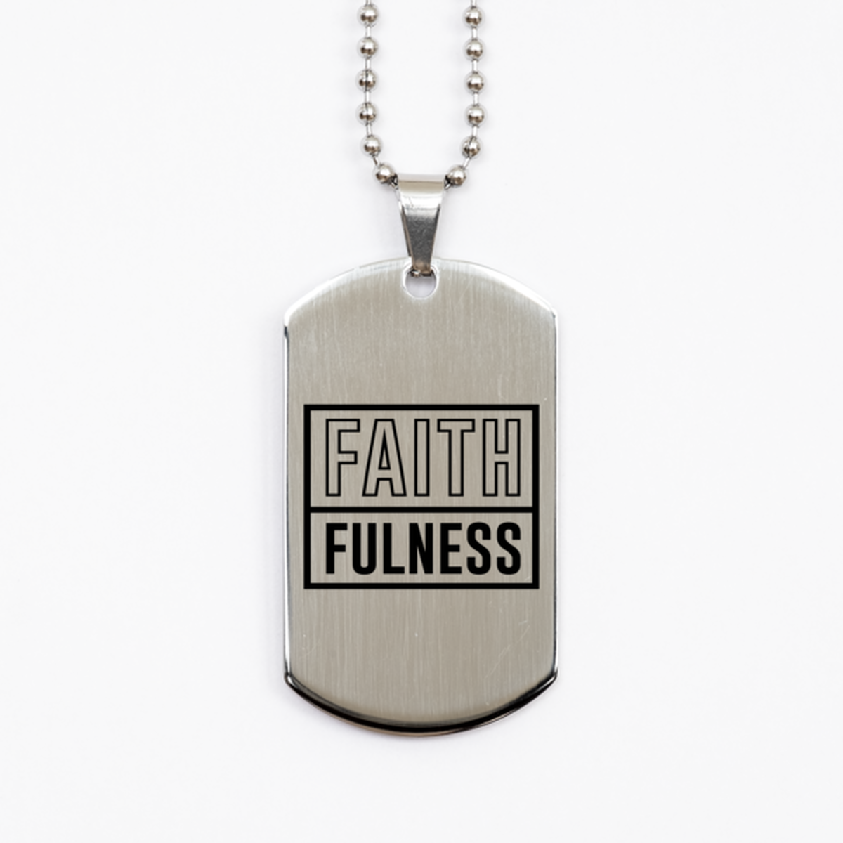 Faithfulness,  Silver Dog Tag Bracelet. Model 60061