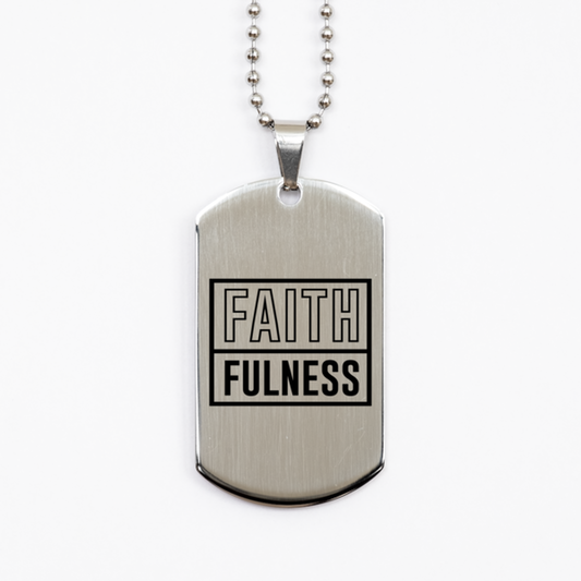 Faithfulness,  Silver Dog Tag Bracelet. Model 60061