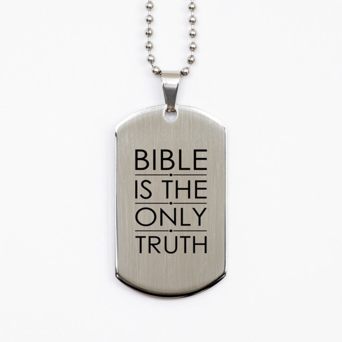 Bible is the Only Truth,  Silver Dog Tag Bracelet. Model 60061