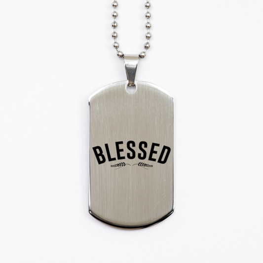 Blessed 2,  Silver Dog Tag Bracelet. Model 60061