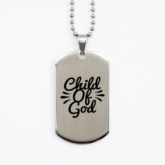Child of God,  Silver Dog Tag Bracelet. Model 60061