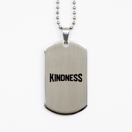Kindness,  Silver Dog Tag Bracelet. Model 60061