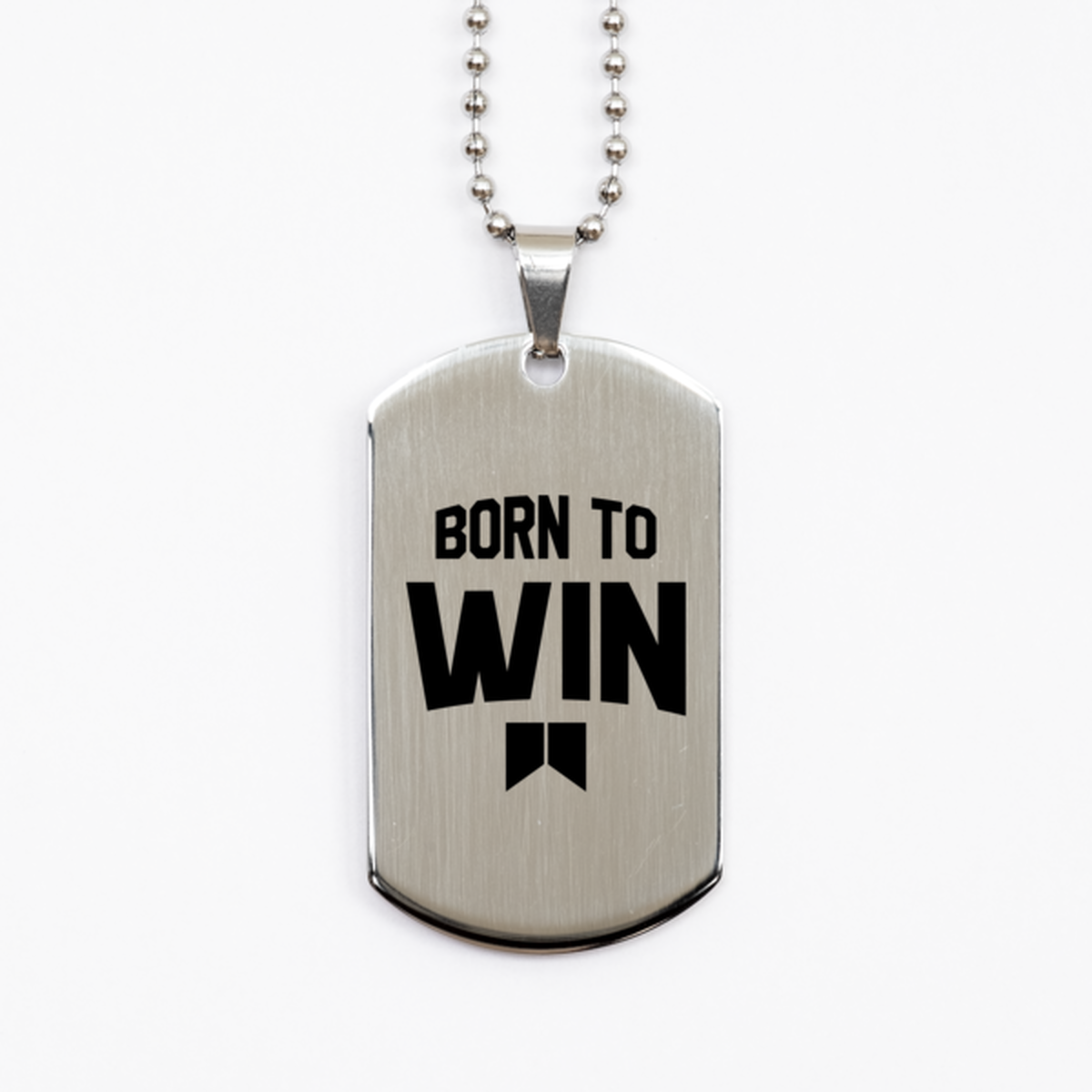 Born to Win,  Silver Dog Tag Bracelet. Model 60061