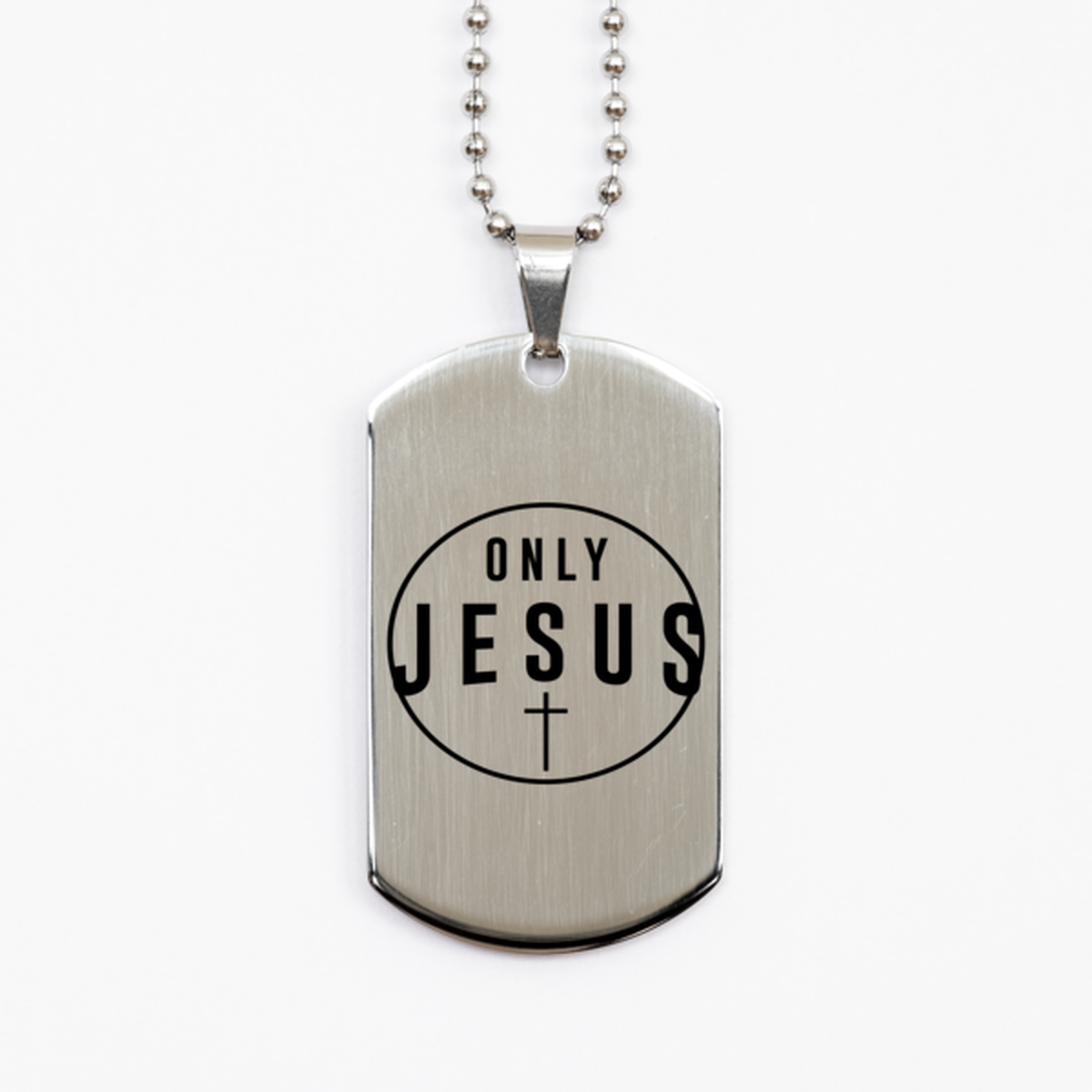 Only Jesus,  Silver Dog Tag Bracelet. Model 60061