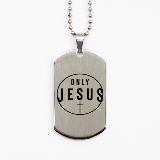 Only Jesus,  Silver Dog Tag Bracelet. Model 60061