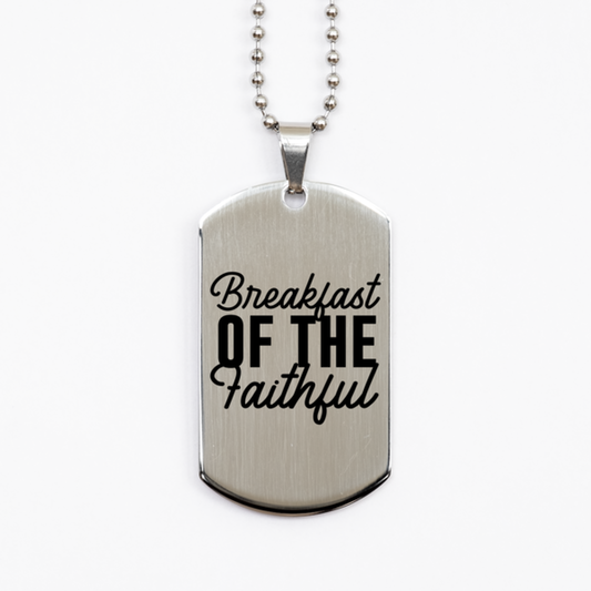 Breakfast of the Faithful,  Silver Dog Tag Bracelet. Model 60061