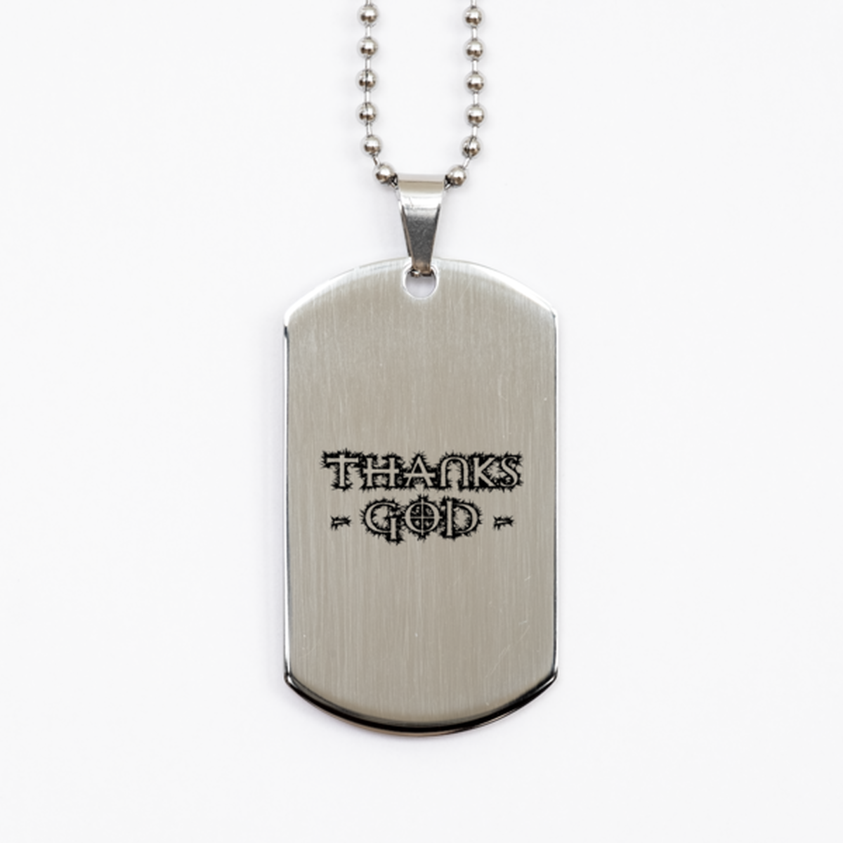 Thanks God,  Silver Dog Tag Bracelet. Model 60061