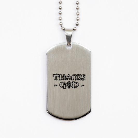 Thanks God,  Silver Dog Tag Bracelet. Model 60061