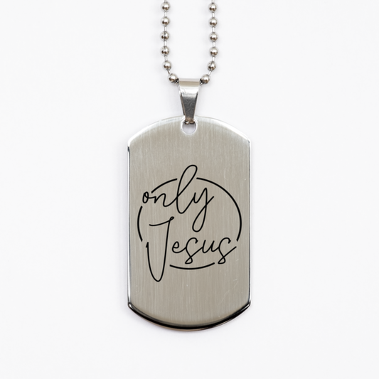 Only Jesus 2,  Silver Dog Tag Bracelet. Model 60061