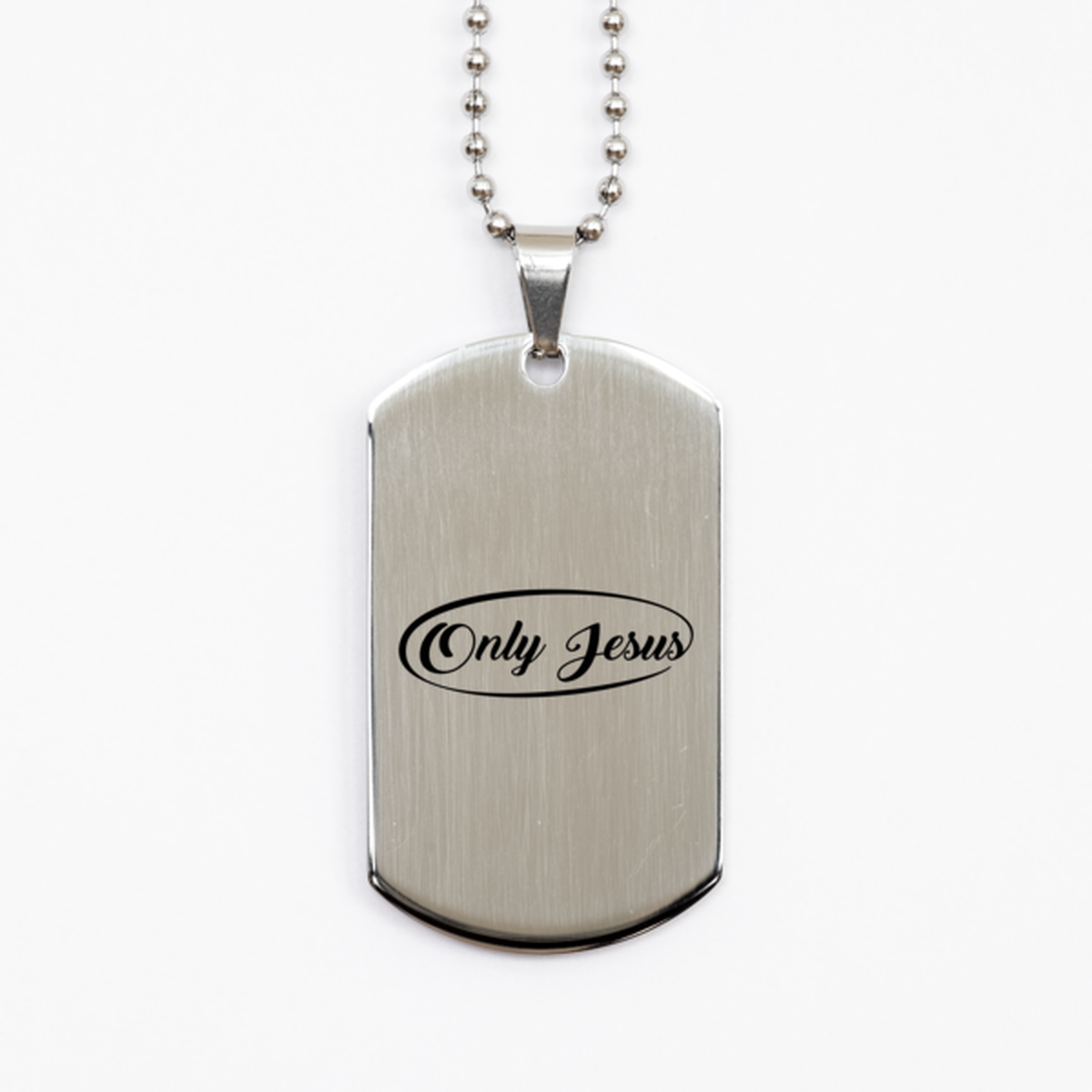 Only Jesus,  Silver Dog Tag Bracelet. Model 60061