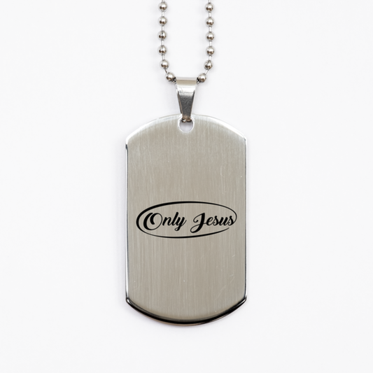 Only Jesus,  Silver Dog Tag Bracelet. Model 60061