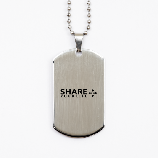 Share Your Life,  Silver Dog Tag Bracelet. Model 60061