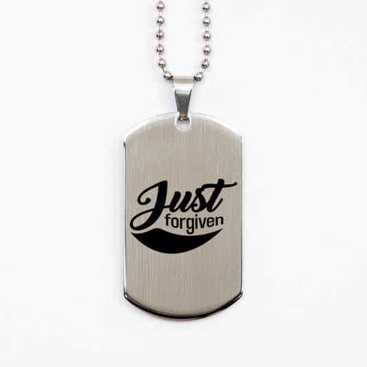 Just Forgiven,  Silver Dog Tag Bracelet. Model 60061