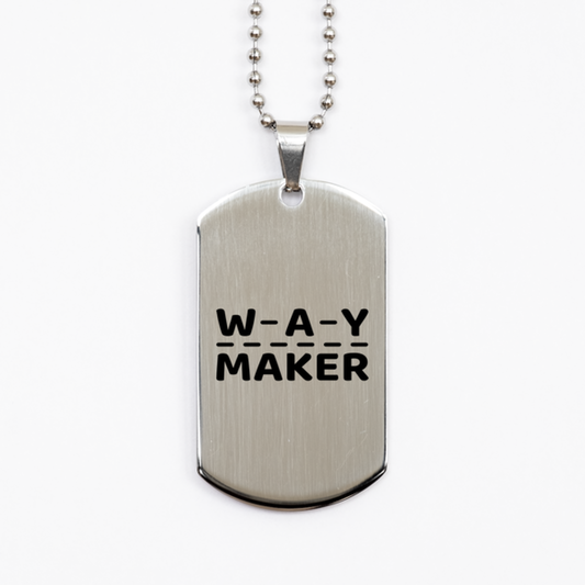 Way Maker,  Silver Dog Tag Bracelet. Model 60061