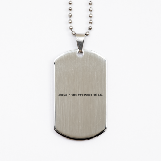 Jesus is the Greatest of All,  Silver Dog Tag Bracelet. Model 60061