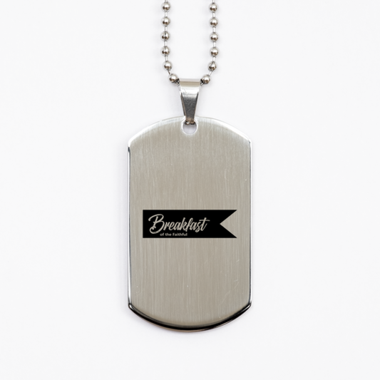 Breakfast of the Fateful,  Silver Dog Tag Bracelet. Model 60061