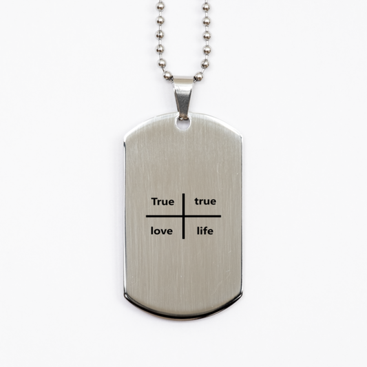True True Love Life,  Silver Dog Tag Bracelet. Model 60061