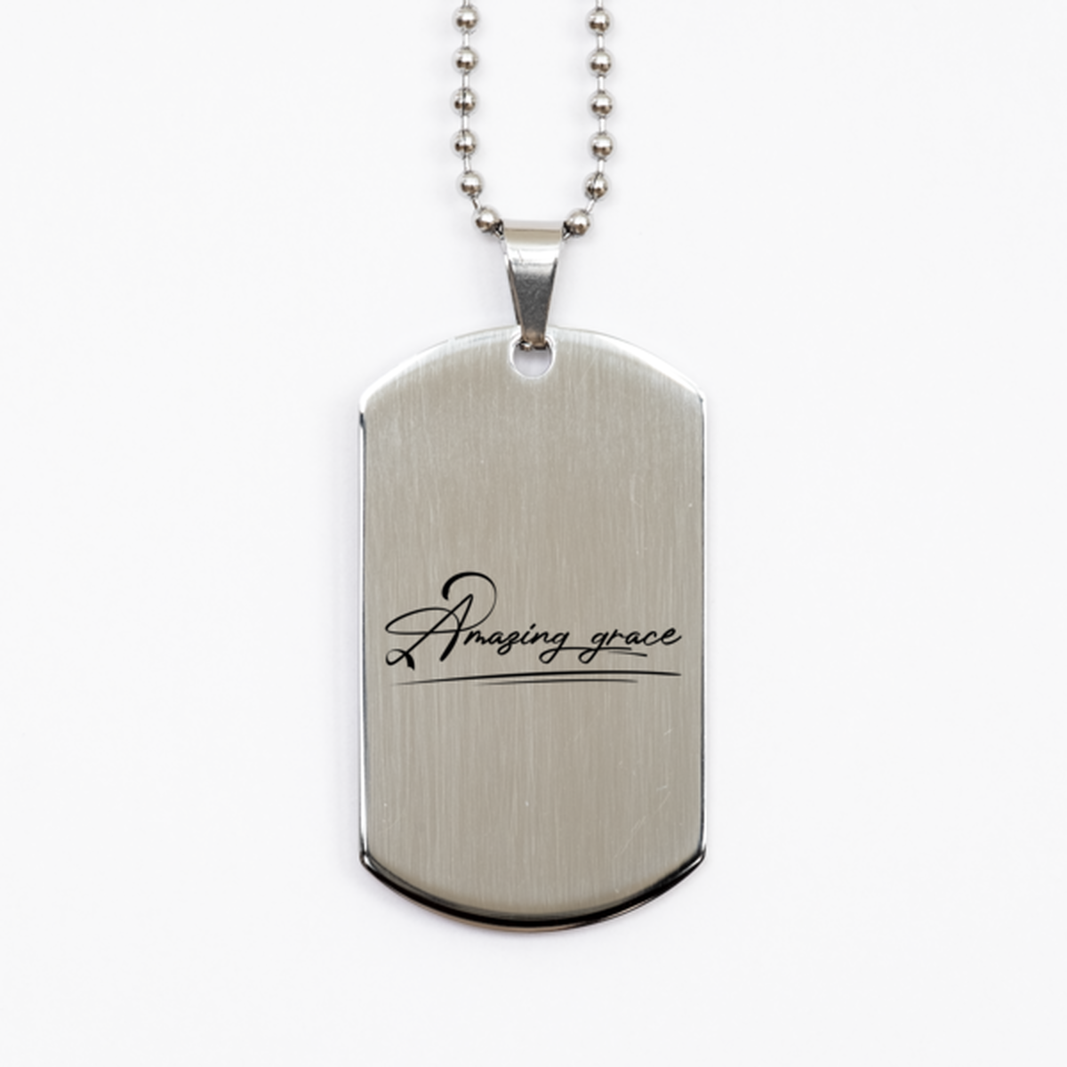 Amazing Grace,  Silver Dog Tag Bracelet. Model 60061