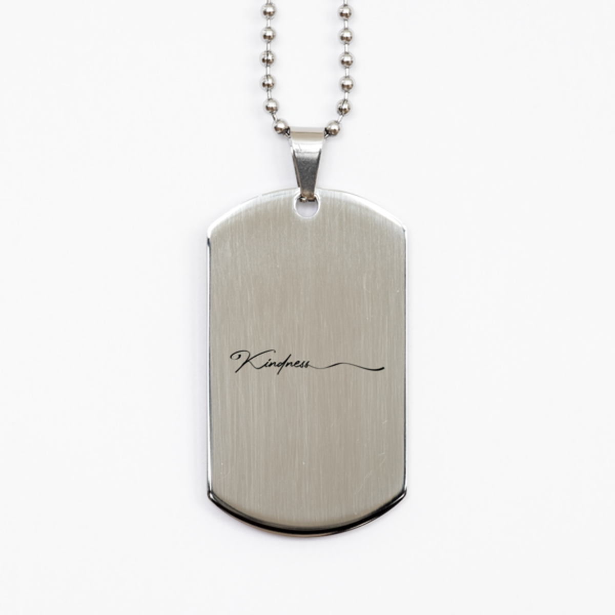 Kindness,  Silver Dog Tag Bracelet. Model 60061