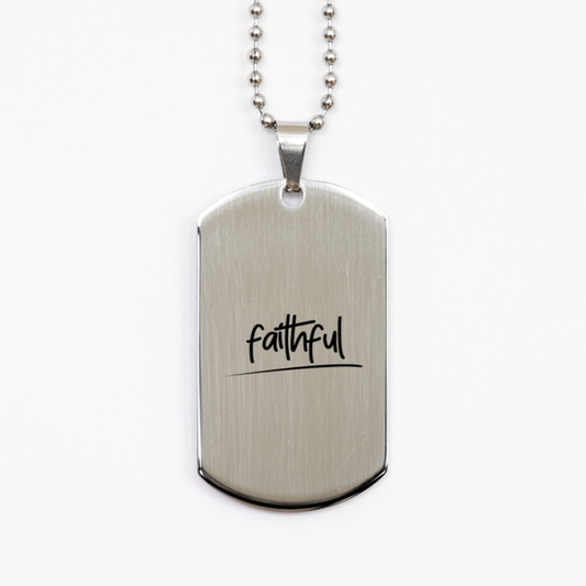 Faithful 2,  Silver Dog Tag Bracelet. Model 60061