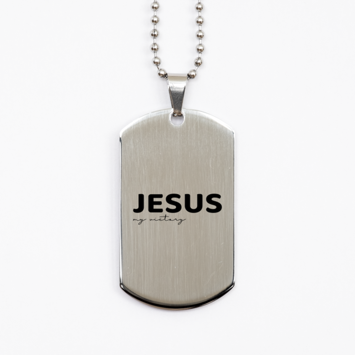 Jesus is My Victory,  Silver Dog Tag Bracelet. Model 60061
