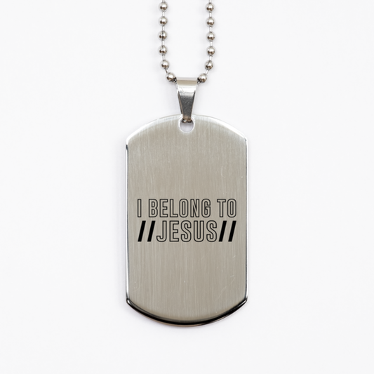 I Belong to Jesus 3,  Silver Dog Tag Bracelet. Model 60061