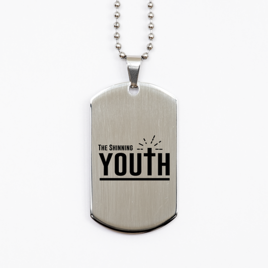 The Shining Youth,  Silver Dog Tag Bracelet. Model 60061