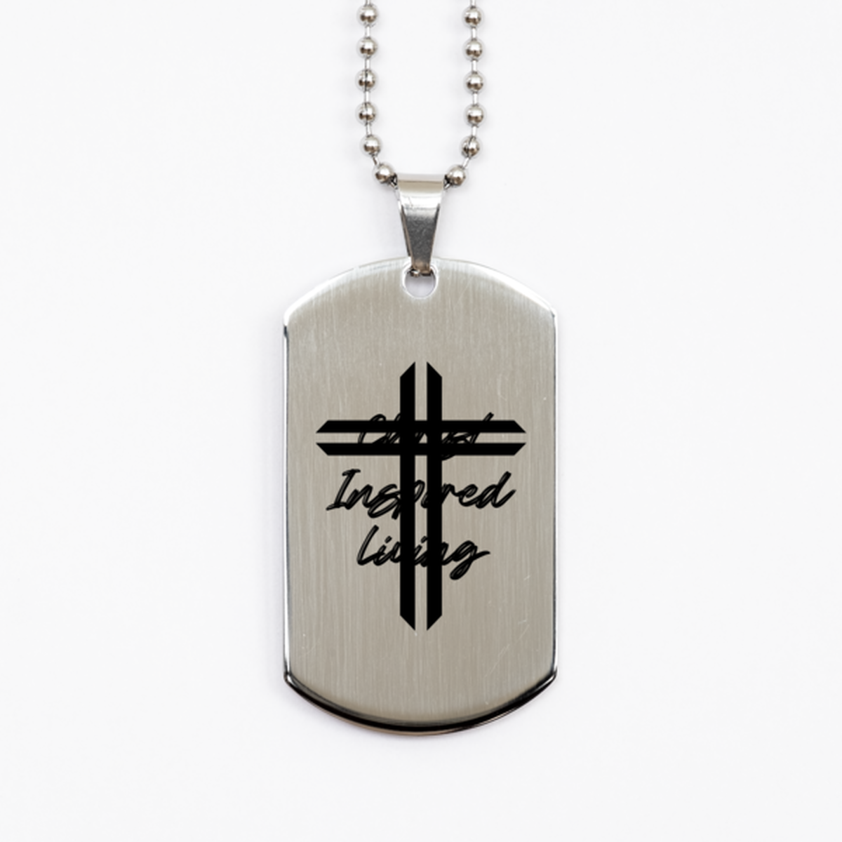 Christ Inspired Living,  Silver Dog Tag Bracelet. Model 60061