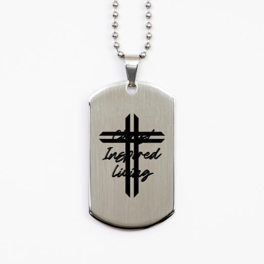 Christ Inspired Living,  Silver Dog Tag Bracelet. Model 60061