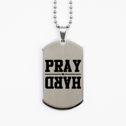 Pray,  Silver Dog Tag Bracelet. Model 60061