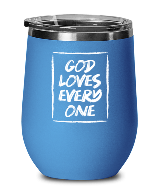 God Love Every One 2, blue drinkware metal glass. Model 60062