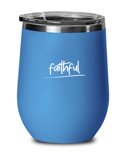Faithful 2, blue drinkware metal glass. Model 60062