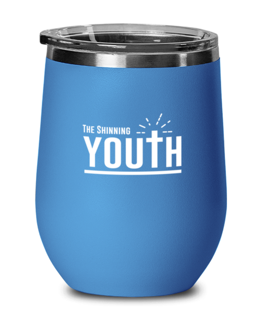 The Shining Youth, blue drinkware metal glass. Model 60062