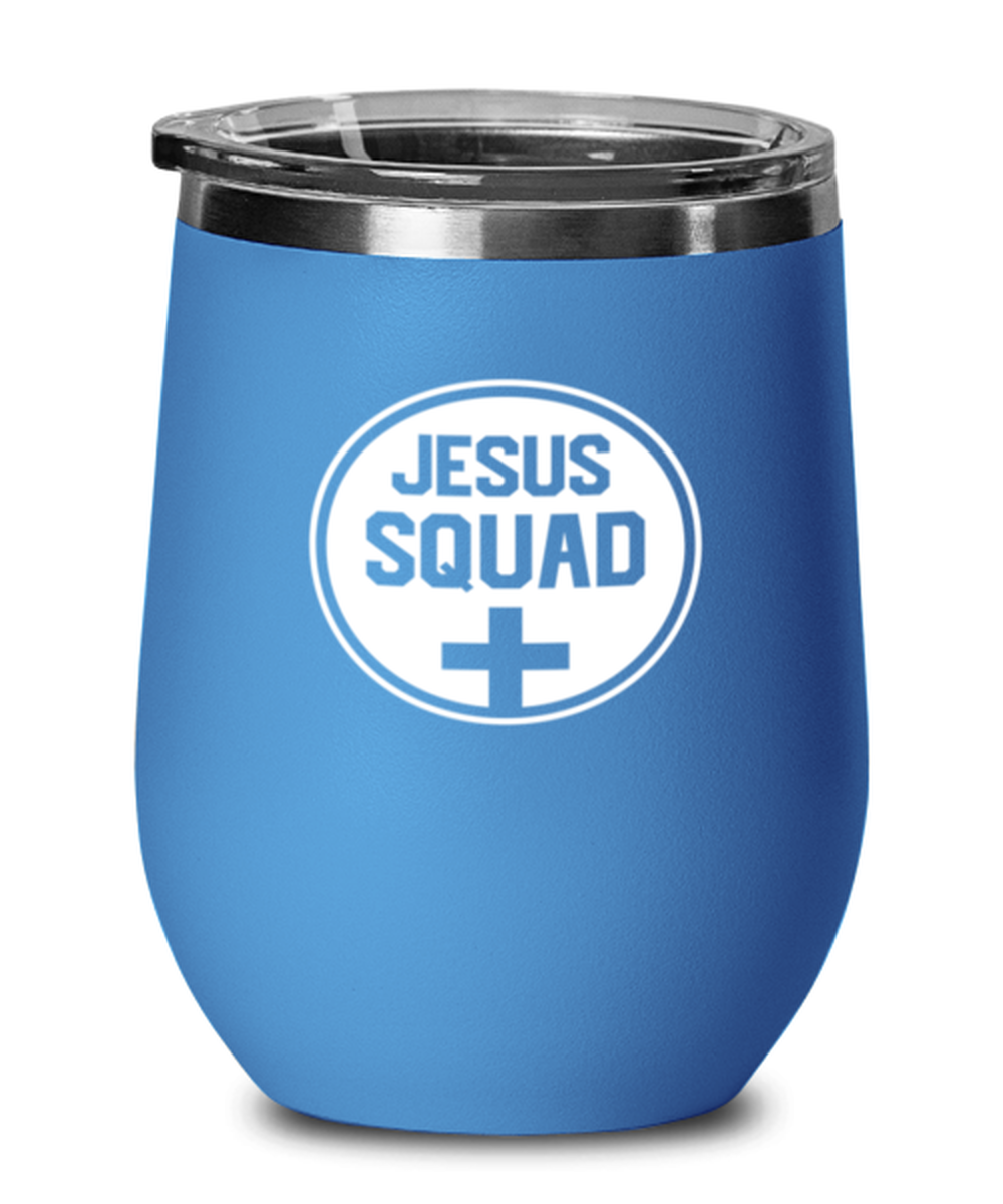 Jesus Squad, blue drinkware metal glass. Model 60062