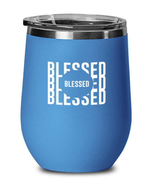 Blessed 6, blue drinkware metal glass. Model 60062