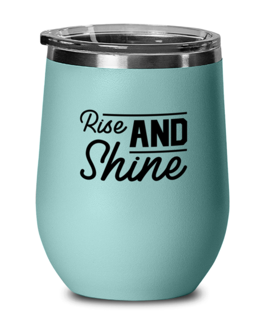 Rise and Shine 2, teal drinkware metal glass. Model 60063
